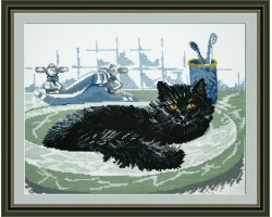 Набор для вышивания арт.Овен - 647 'Черный кот' 35х26 см