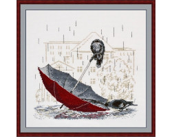 Набор для вышивания арт.Овен - 718 'Грустный зонтик' 25х23см