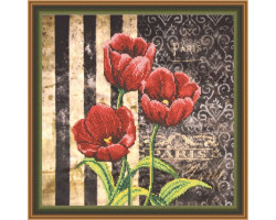 Набор для вышивания арт.Овен - РТ-007 'Красные тюльпаны' 30?30 см