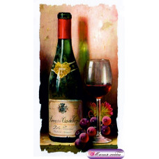 РТ130028 Папертоль 'Бутылка вина и виноград' 9х16см