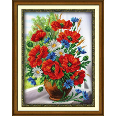 Набор для вышивания бисером 'Паутинка' арт.Б1235 Любимые цветы 28х38 см