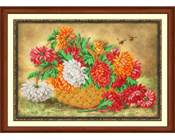 Набор для вышивания бисером 'Паутинка' арт.Б1246 Пушистые хризантемы 38х25 см