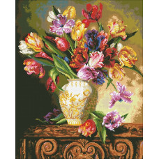 Набор 'Паутинка' для изготовления картины со стразами арт.М223 Букет тюльпанов 50х62 см