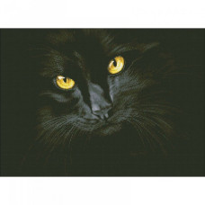 Набор 'Паутинка' для изготовления картины со стразами арт.М301 Черная кошка 38х52см