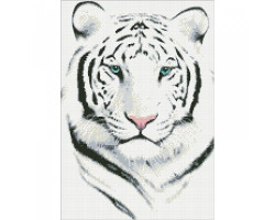 Набор 'Паутинка' для изготовления картины со стразами арт.М306 Белый тигр 30х43 см
