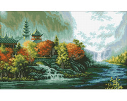 Набор 'Паутинка' для изготовления картины со стразами арт.М430 Китайский пейзаж 69х43 см