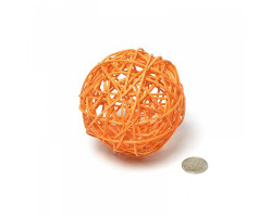 Набор шаров плетенных (ротанг) HB122AB-9-O арт.Ц7.0326235, D-9см цв.оранжевый уп.4шт