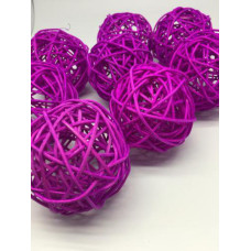 Ротанговые шары 7см цв. фиолетовый упак.8шт