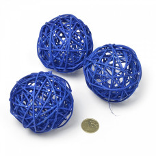 Ротанговые шары 7см цв. синий упак.8шт