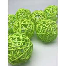 Ротанговые шары 7см цв. светло-зеленый упак.8шт