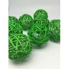 Ротанговые шары 7см цв. зеленый упак.8шт