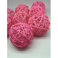 Ротанговые шары 9см цв. бледно-розовый упак.8шт