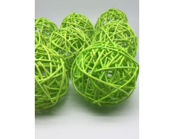 Ротанговые шары 9см цв. св.зеленый упак.8шт