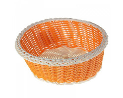 СЛ.108442 Корзина декоративная круглая оранжево-белая 6,5х16,5 см