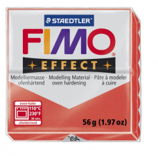 FIMO Effect полимерная глина, запекаемая в печке, уп.56 гр. цв.полупрозрачный красный арт.8020-204