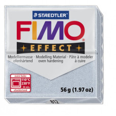 FIMO Effect полимерная глина, запекаемая в печке, уп. 56 гр. цв.серебряный с блестками, арт.8020-812