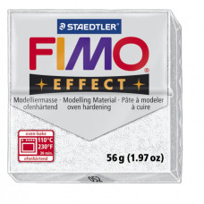 FIMO Effect полимерная глина, запекаемая в печке, уп. 56 гр. цвет: белый с блестками, арт. 8020-052