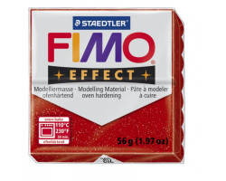 FIMO Effect полимерная глина, запекаемая в печке, уп. 56 гр. цвет: красный с блестками, арт.8020-202