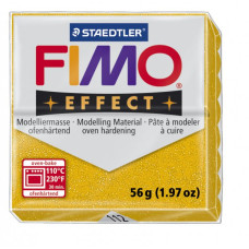 FIMO Effect полимерная глина, запекаемая в печке, уп. 56гр. цвет: золотой с блестками, арт.8020-112