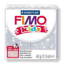 FIMO kids полимерная глина для детей, уп. 42 гр. цвет: блестящий серебряный, арт. 8030-812