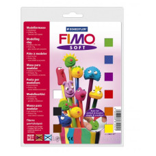 FIMO Soft основной комплект полимерной глины из 9 блоков по 25 гр. лак, инструмент, основа арт.8023