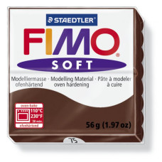 FIMO Soft полимерная глина, запекаемая в печке, уп. 56 гр. цвет: шоколад, арт.8020-75