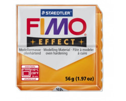FIMO Effect полимерная глина, запекаемая в печке, уп. 56 гр. цв.полупрозрачный оранж арт.8020-404