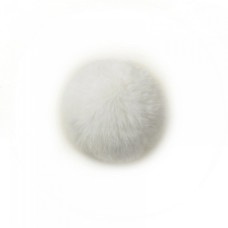 Помпон натуральный арт.PNK511 Кролик 6см цв.белый