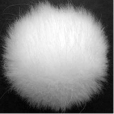 Пряжа для вязания Назар-Рус 'Помпон Меховой' (95%микроакрил,5%полиэстер) уп.9 шт цв.06 белый