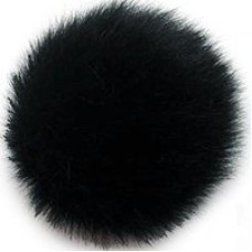 Пряжа для вязания Назар-Рус 'Помпон Меховой' (95%микроакрил,5%полиэстер) уп.9 шт цв.08 черный