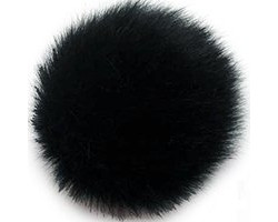 Пряжа для вязания Назар-Рус 'Помпон Меховой' (95%микроакрил,5%полиэстер) уп.9 шт цв.08 черный