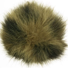 Пряжа для вязания Назар-Рус 'Помпон Меховой' (95%микроакрил,5%полиэстер) уп.9 шт цв.31 хаки/черный