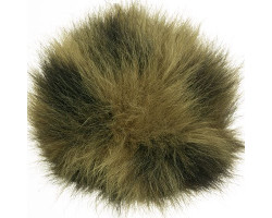 Пряжа для вязания Назар-Рус 'Помпон Меховой' (95%микроакрил,5%полиэстер) уп.9 шт цв.31 хаки/черный