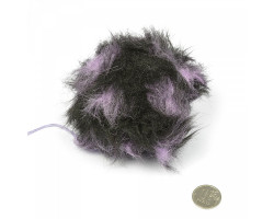 Пряжа для вязания Назар-Рус 'Помпон Меховой' (95%микроакрил,5%полиэстер) уп.9 шт цв.703 лиловый/черн