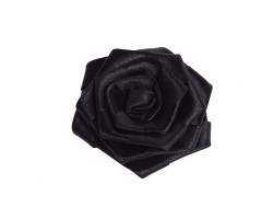 Украшение пришивные арт.Р-007 Роза атласная 7х7 см цв.черный