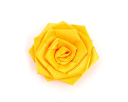 Украшение пришивные арт.Р-007 Роза атласная 7х7 см цв.желтый