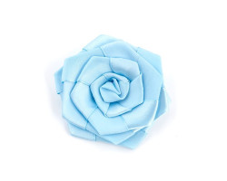 Украшение пришивные арт.Р-007 Роза атласная 7х7 см цв.голубой