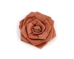 Украшение пришивные арт.Р-007 Роза атласная 7х7 см цв.св.коричневый