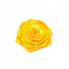 Украшение пришивные арт.Р-007 Роза атласная 7х7 см цв.т.желтый