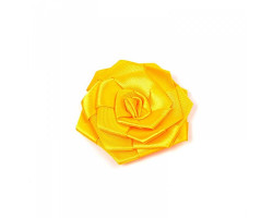 Украшение пришивные арт.Р-007 Роза атласная 7х7 см цв.т.желтый