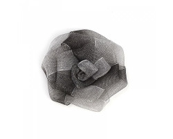 Украшение пришивные арт.Р-112 Роза капроновые 7см цв.серо-черный