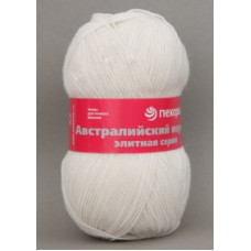 Пряжа для вязания ПЕХ 'Австралийский меринос' (95% мериносовая шерсть, 5% акрил в/о) 5х100гр/400м цв.001 белый
