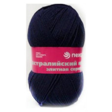 Пряжа для вязания ПЕХ 'Австралийский меринос' (95% мериносовая шерсть, 5% акрил в/о) 5х100гр/400м цв.004 т.синий