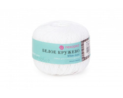 Пряжа для вязания ПЕХ 'Белое кружево' (100% мерсеризованный хлопок) 4х50гр/475м цв.001 белый
