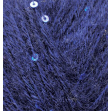 Пряжа для вязания Ализе Angora Gold Pullu (68%акрил, 4%пайетки, 9%мохер, 9%шерсть, 10%п/э) 10х50гр/215м цв.058 темно-синий