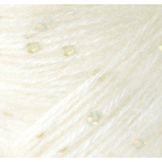 Пряжа для вязания Ализе Angora Gold Pullu (68%акрил, 4%пайетки, 9%мохер, 9%шерсть, 10%п/э) 10х50гр/215м цв.062 молочный