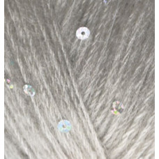 Пряжа для вязания Ализе Angora Gold Pullu (68%акрил, 4%пайетки, 9%мохер, 9%шерсть, 10%п/э) 10х50гр/215м цв.652 пепельный