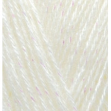 Пряжа для вязания Ализе Angora Gold Simli (5% металлик, 10% мохер, 10% шерсть, 75% акрил) 5х100гр/500м цв.001 кремовый