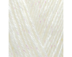 Пряжа для вязания Ализе Angora Gold Simli (5% металлик, 10% мохер, 10% шерсть, 75% акрил) 5х100гр/500м цв.001 кремовый