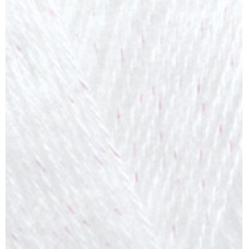 Пряжа для вязания Ализе Angora Gold Simli (5% металлик, 10% мохер, 10% шерсть, 75% акрил) 5х100гр/500м цв.055 белый